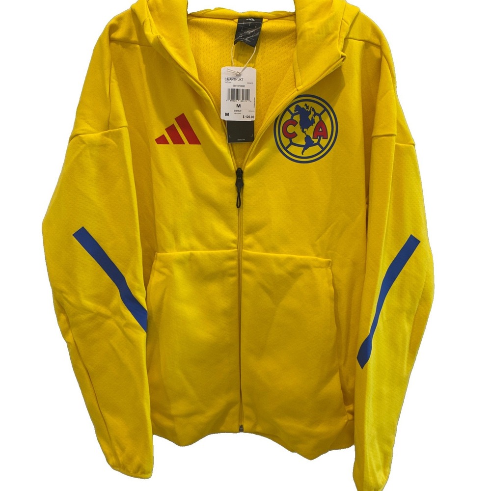 Adidas~Club América Soccer Full Zip Jacket Yellow/Blue/Red Size M/NWT